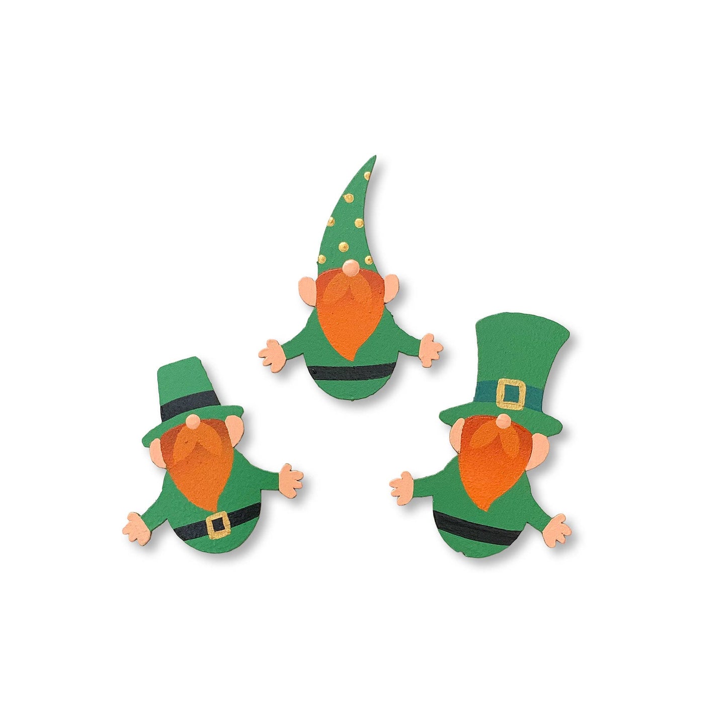 Leprechaun Gnome Magnets S/3, St. Patrick's Day Decor