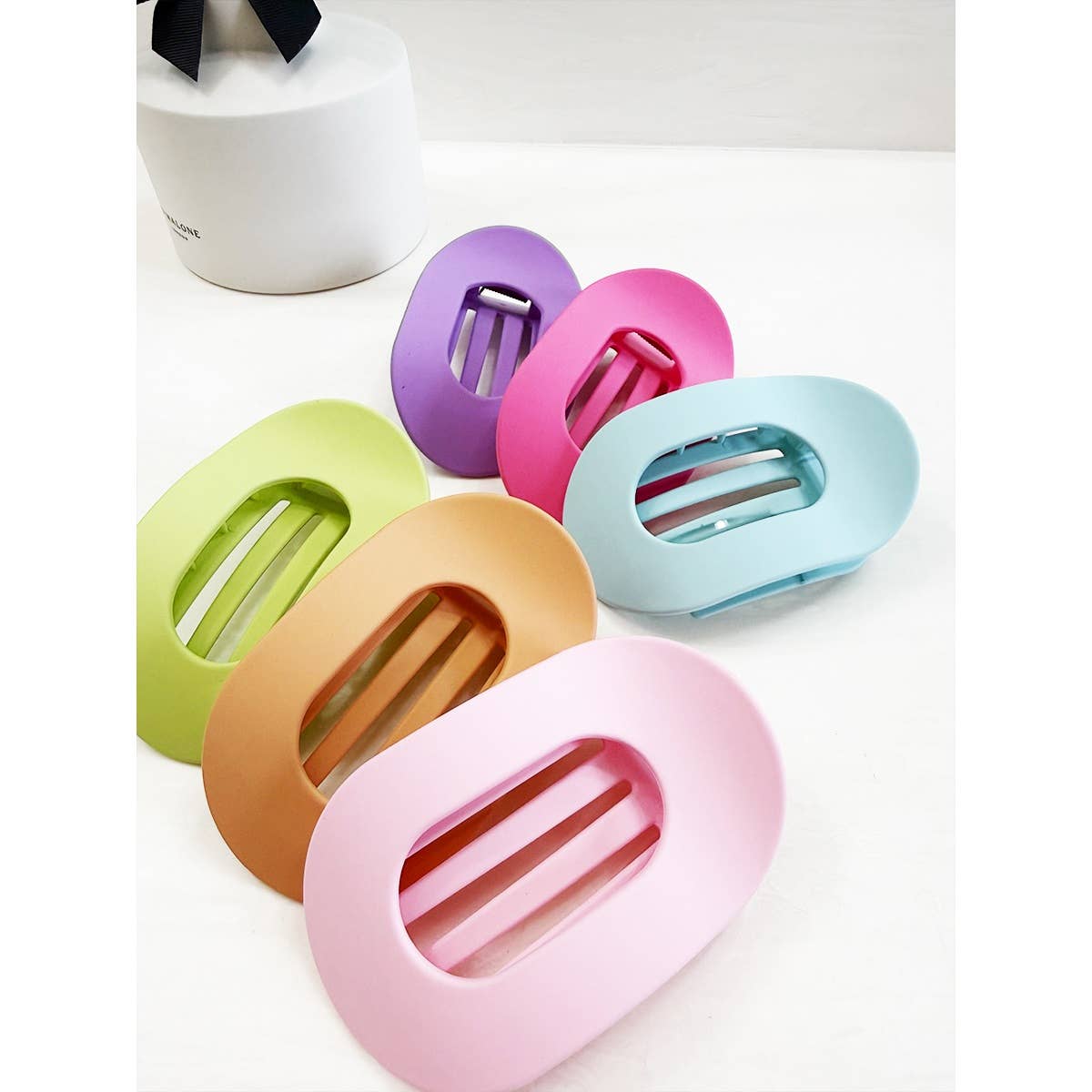 Playful Colors French Design Flat Hair Claw Clips