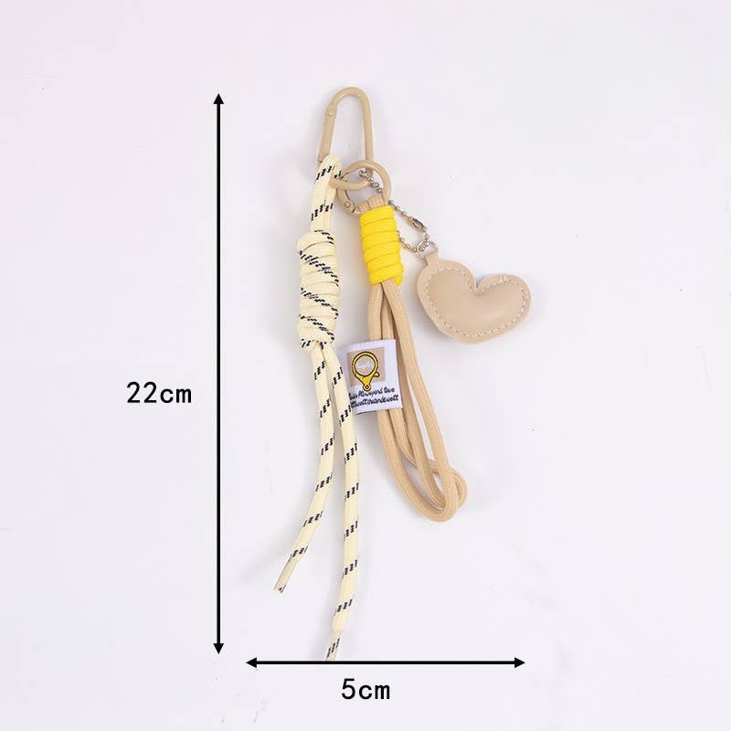 Creative Heart Braided Lanyard Bag Charm
