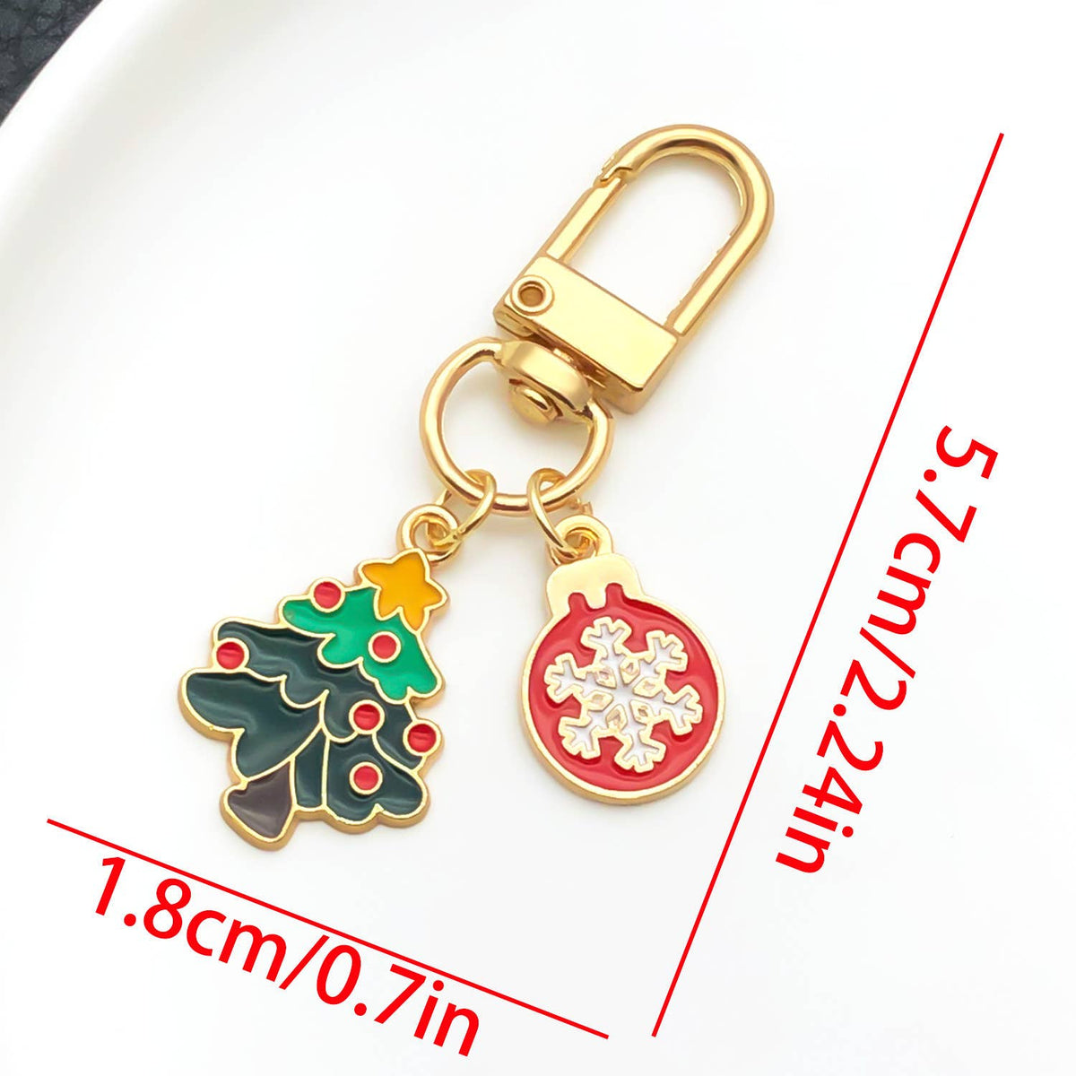 Merry Christmas cute Christmas tree Santa Claus keychain