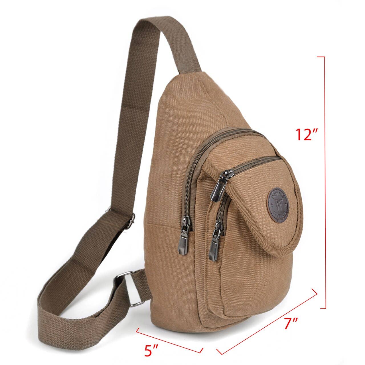 Brown Crossbody Canvas Sling Bag Backpack