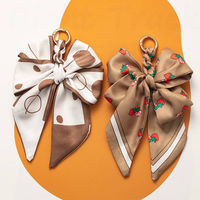 Stylish Fabric Woven Bow Bag Charm