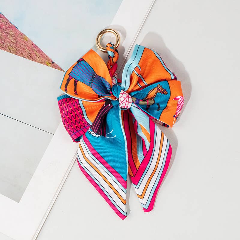 Stylish Fabric Woven Bow Bag Charm