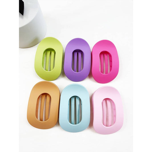 Playful Colors French Design Flat Hair Claw Clips