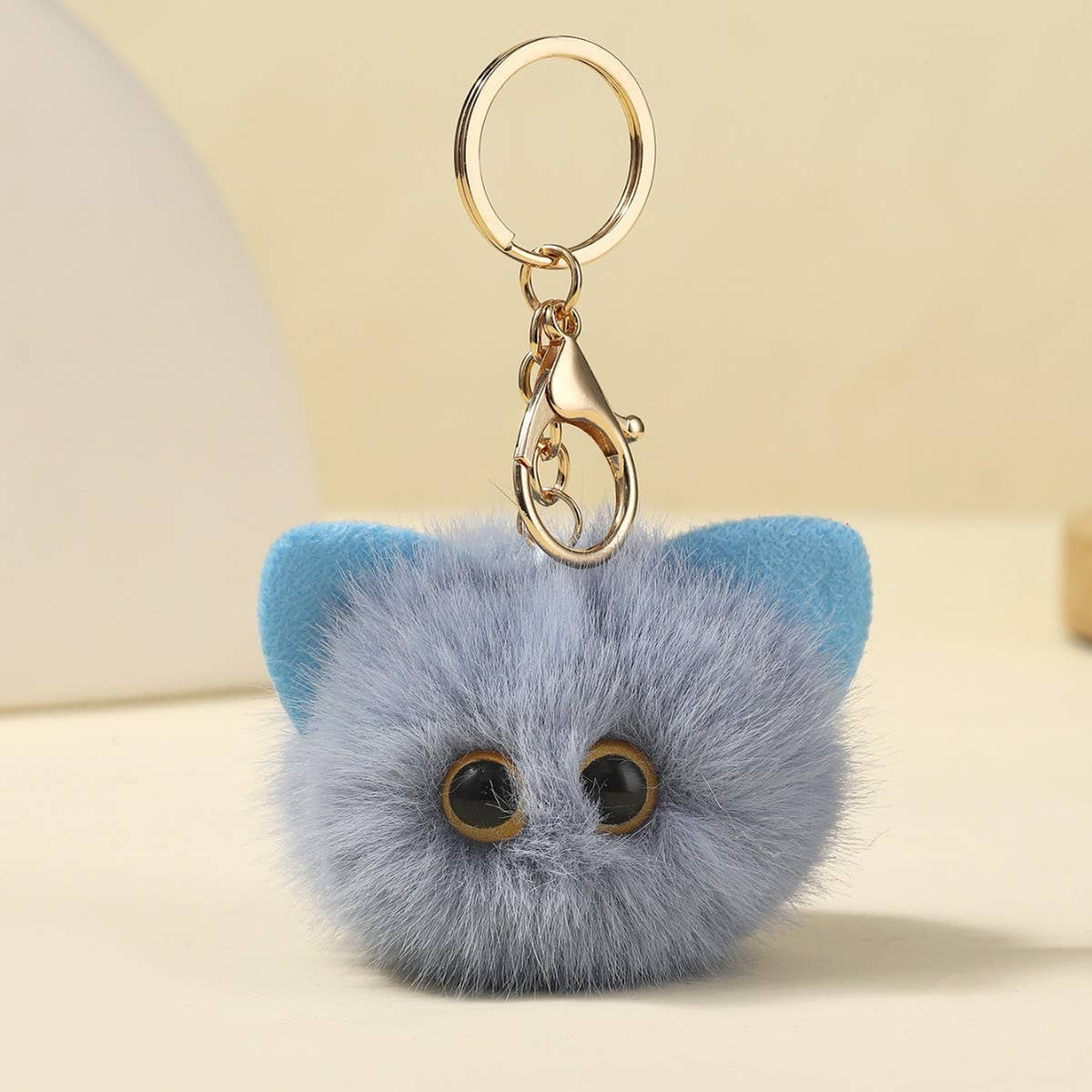 Cute Fluffy Cat Keychains in Multiple Colors for Gifts