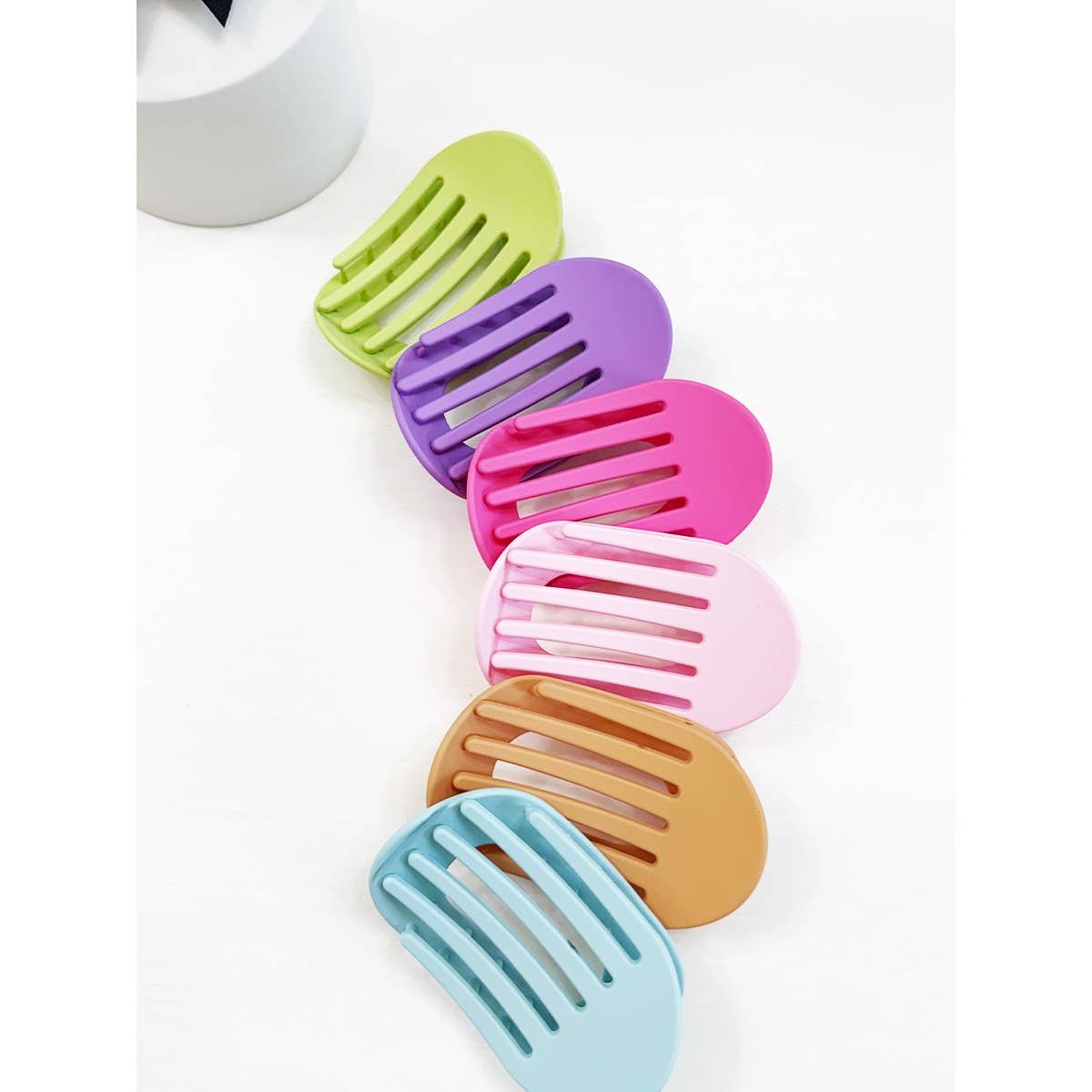 Playful Colors French Design Flat Hair Claw Clips