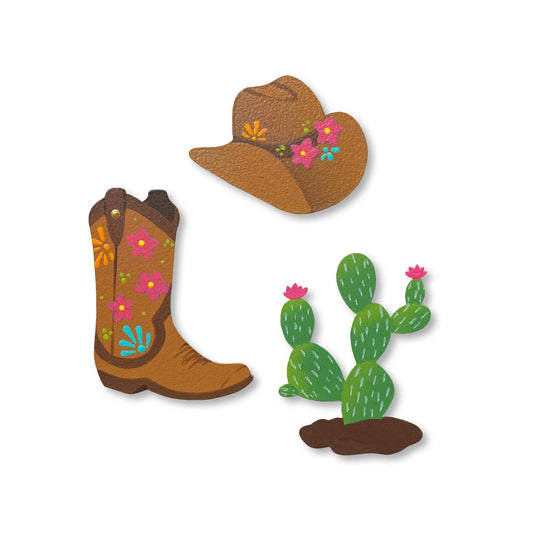 Cowgirl & Cactus Magnets S/3