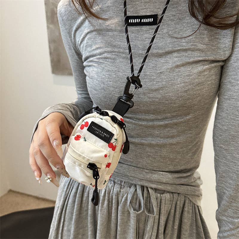 Mini Lipstick Headphone Bag Stylish Printed Oxford Cloth Crossbody Bag