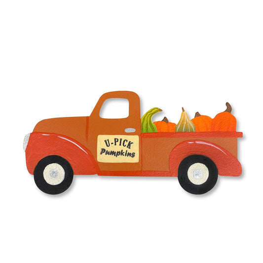 Fall Truck w/ Gourds Magnet, Harvest Decor