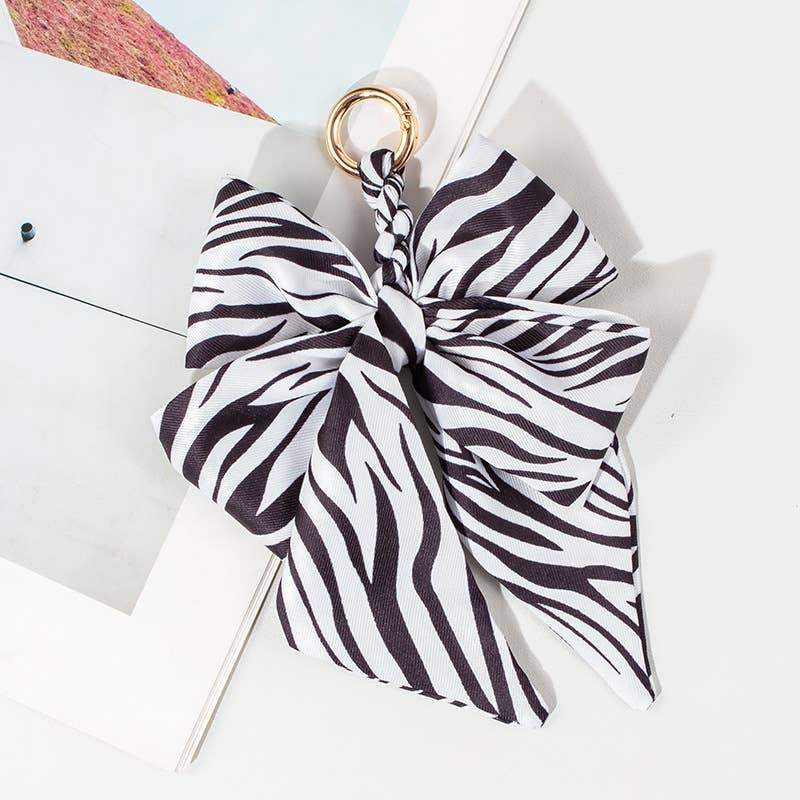 Stylish Fabric Woven Bow Bag Charm