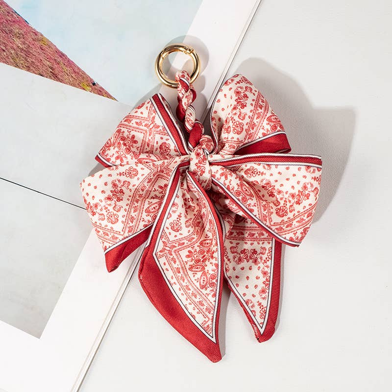 Stylish Fabric Woven Bow Bag Charm
