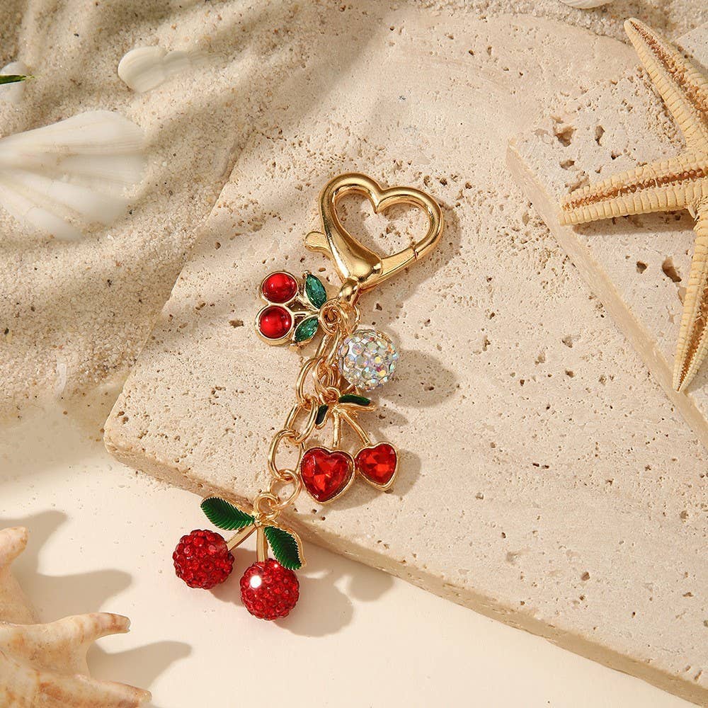 Boho Aesthetic Multi-Charm Beaded Keychain Handbag Pendant