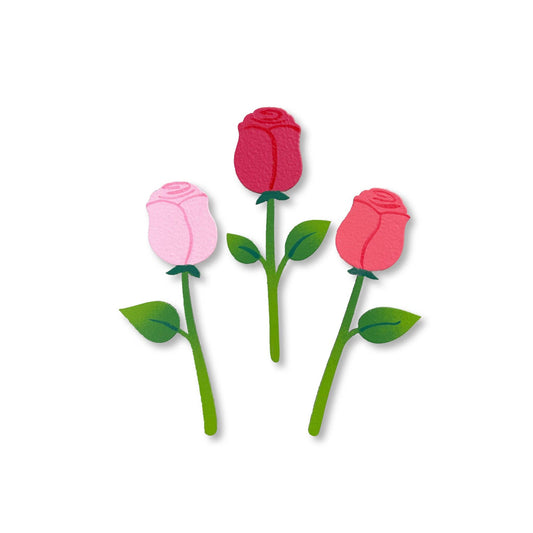 Rose Stem Magnets S/3, Valentine's Romantic Decor