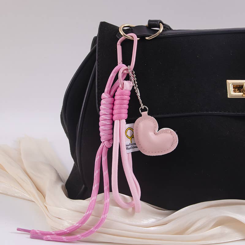 Creative Heart Braided Lanyard Bag Charm