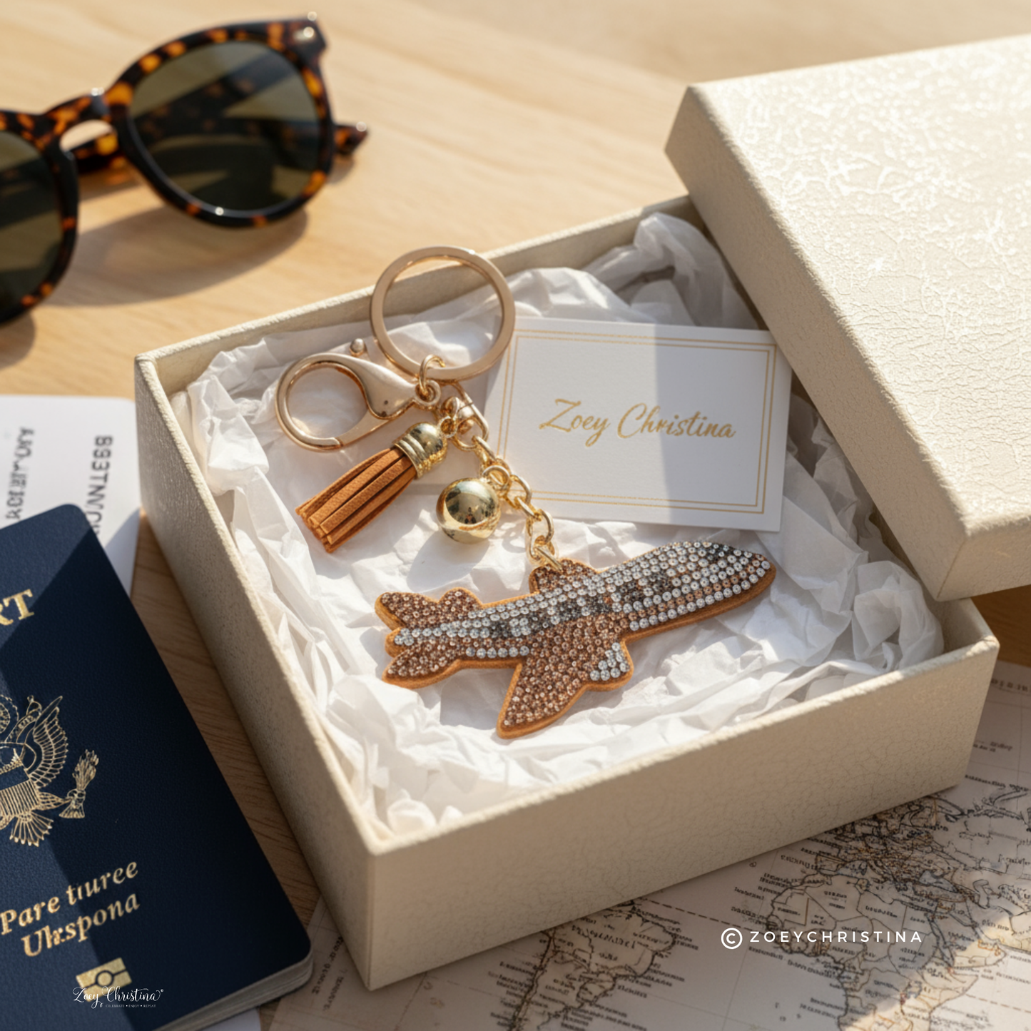 Airplane Bag Charm – Keychain for Flight Attendant