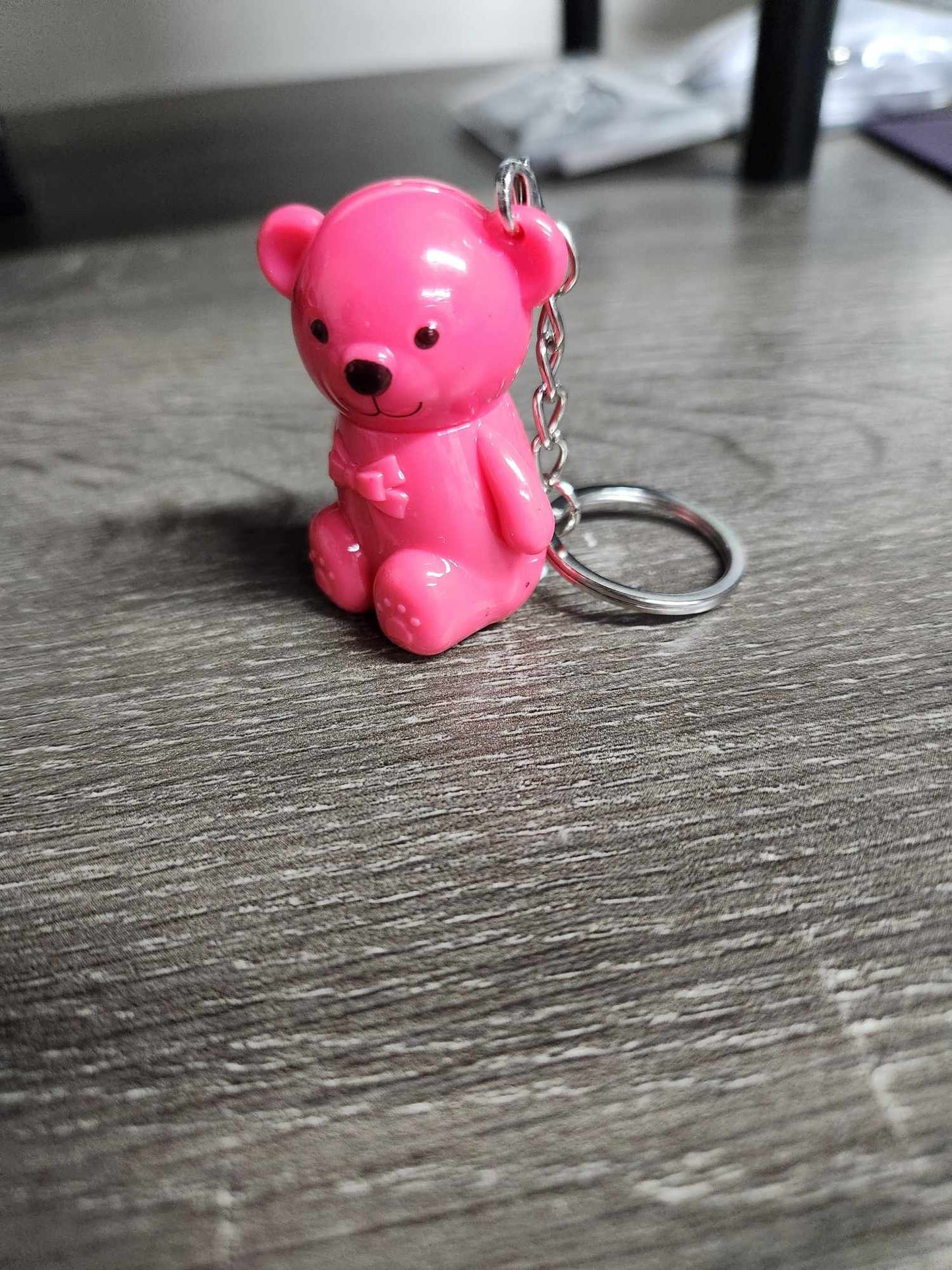 Teddy Bear Lip Stick Keychain