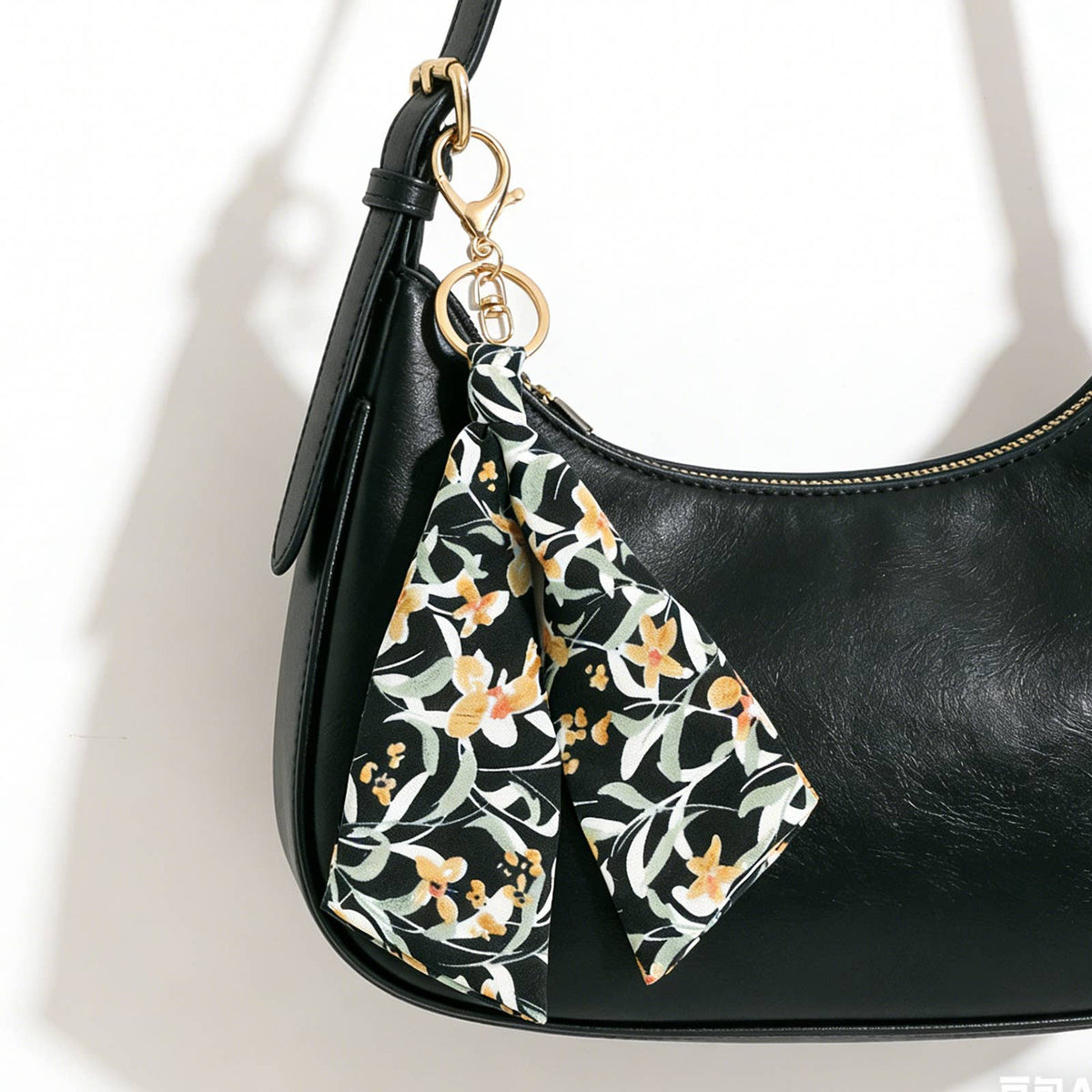 Vintage Floral Print Scarf Keychain Knotted Bag Charm
