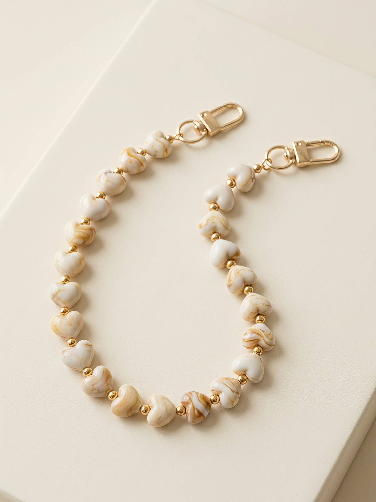 Heart Resin Bead Bag Chain Handbag Decorative Strap
