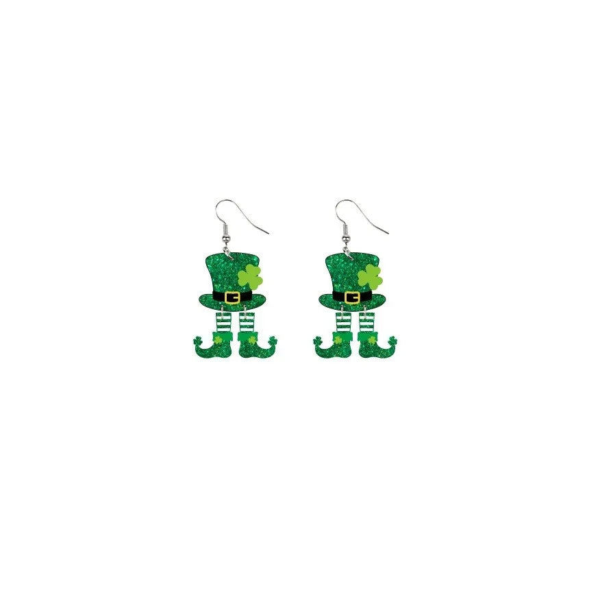 Acrylic Irish Hat and Boot Earrings