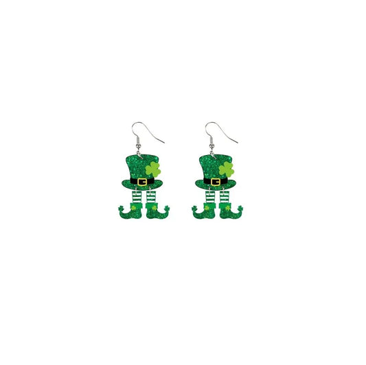 Acrylic Irish Hat and Boot Earrings