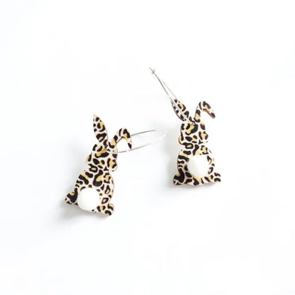 Easter Wood Vintage Rabbit Earrings