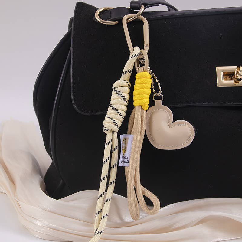 Creative Heart Braided Lanyard Bag Charm