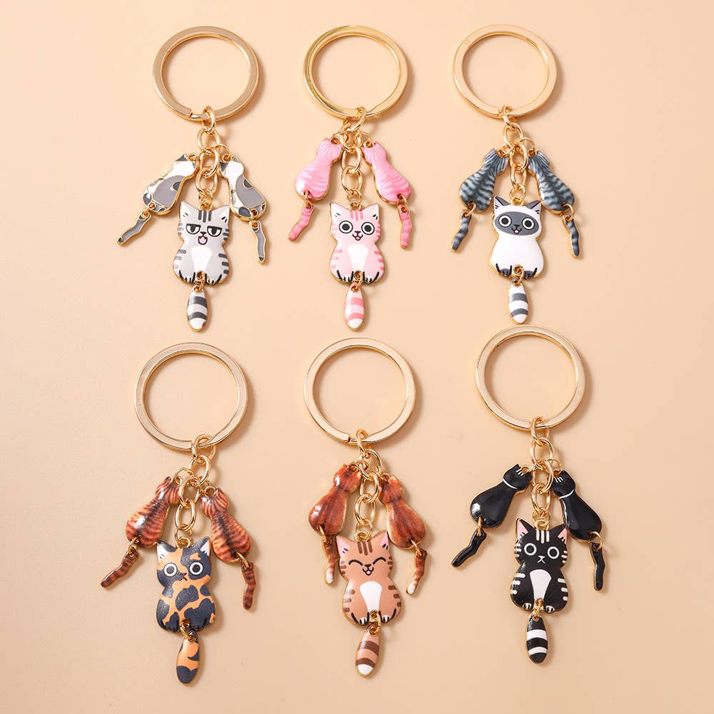 Cute Cartoon Cat Keychain