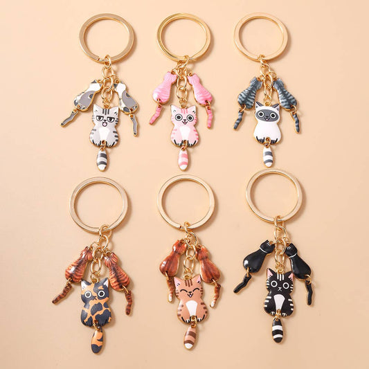 Cute Cartoon Cat Keychain