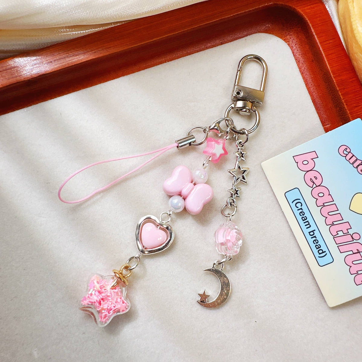 Moon Star Bottle Charm Keychain Phone Lanyard