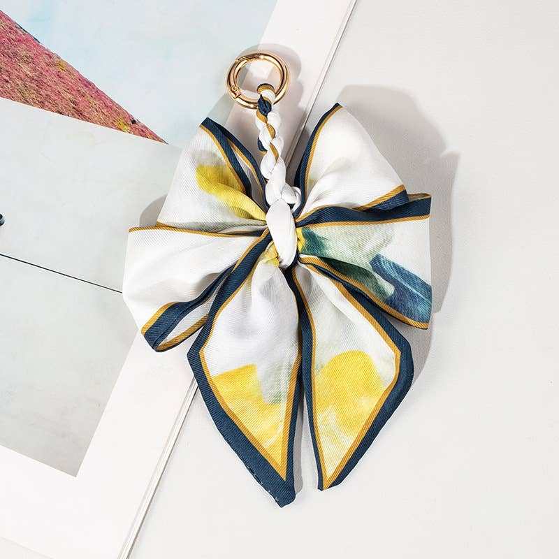Stylish Fabric Woven Bow Bag Charm