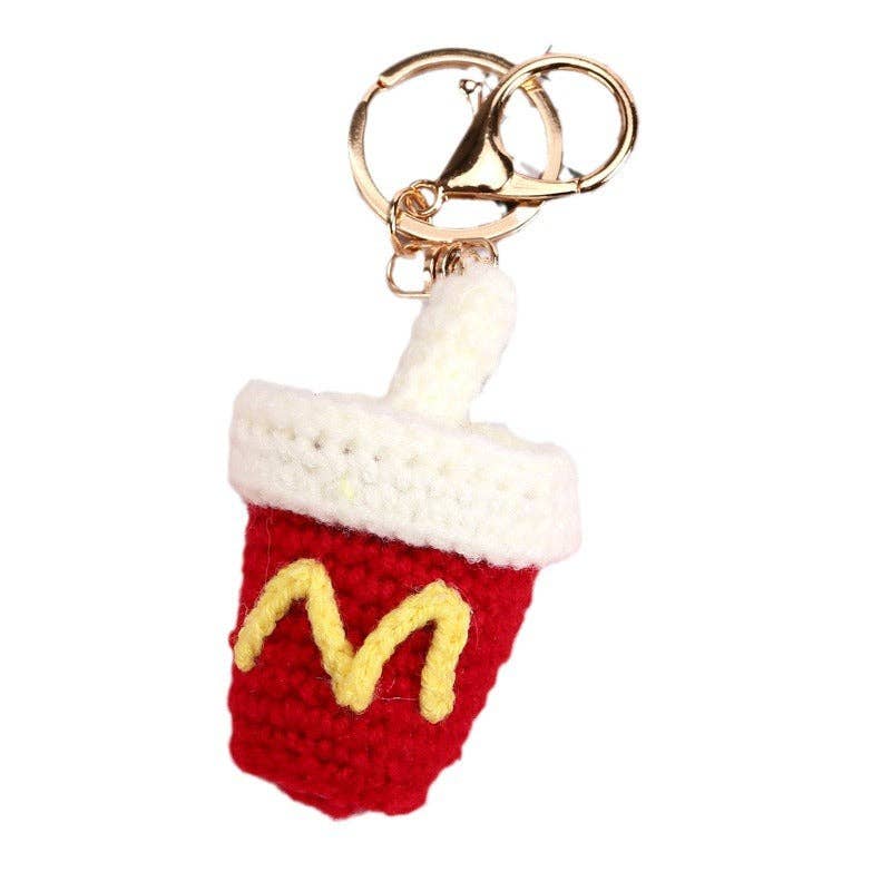 Food-Themed Crochet Keychain Accessories Handmade from Milk Cotton Yarn