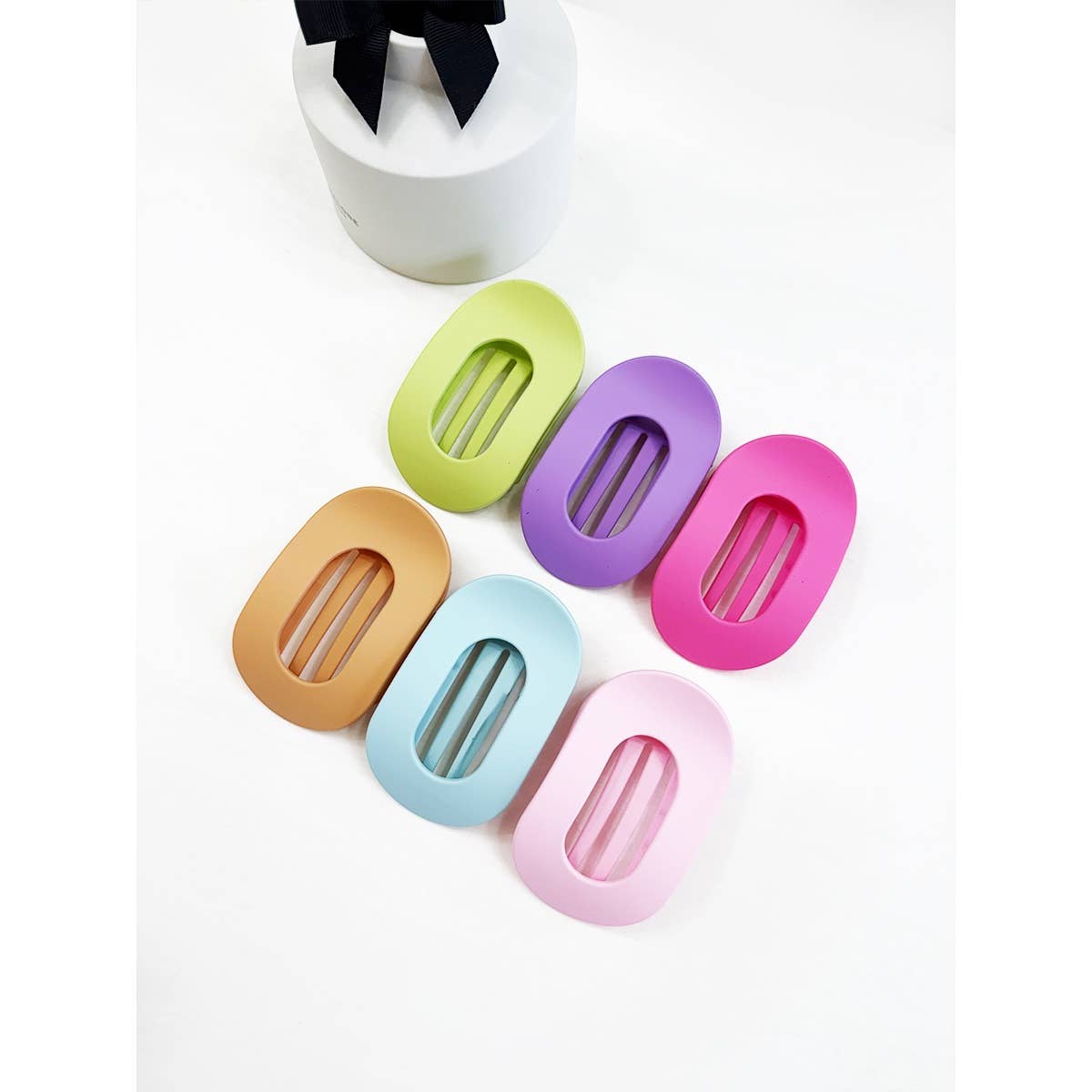 Playful Colors French Design Flat Hair Claw Clips