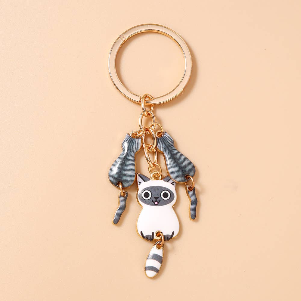 Cute Cartoon Cat Keychain