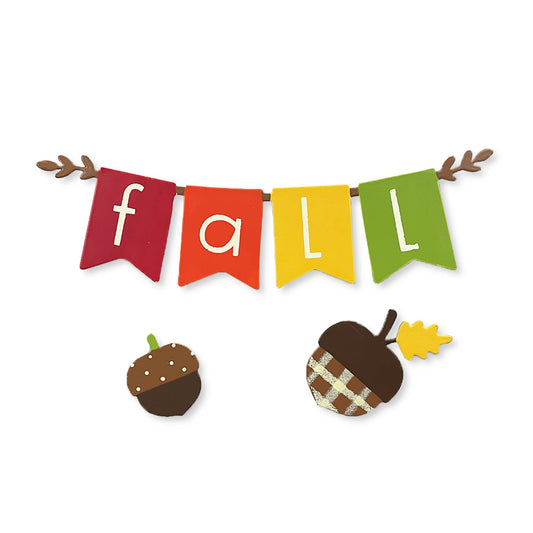 Fall Banner Magnets S/3  (6"w), Fall Decor