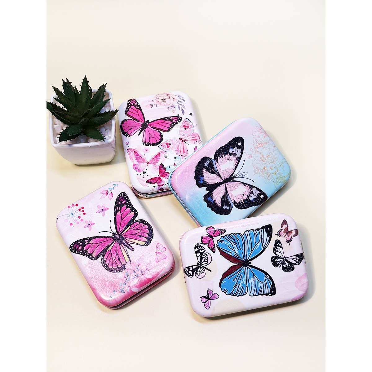 Butterfly Printed Compact Mirror
