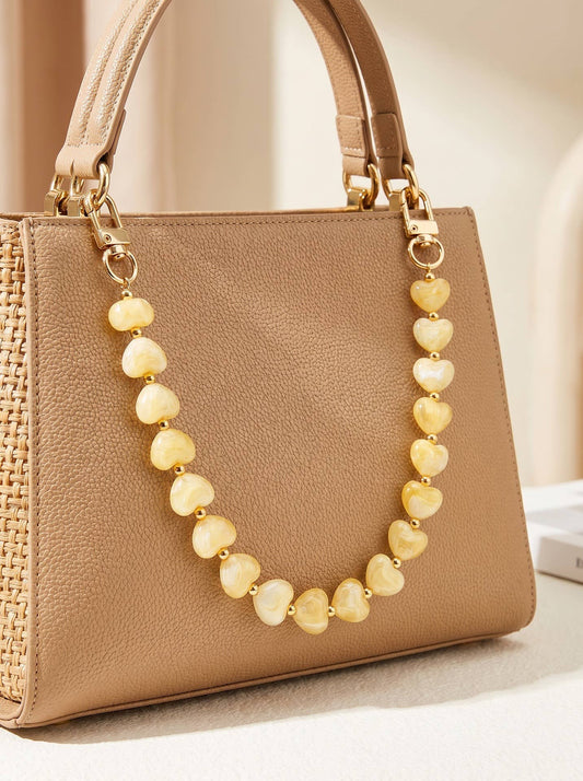 Heart Resin Bead Bag Chain Handbag Decorative Strap