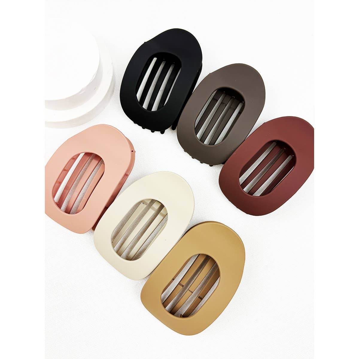 Matte Colors of French Design Flat Hair Claw Clips