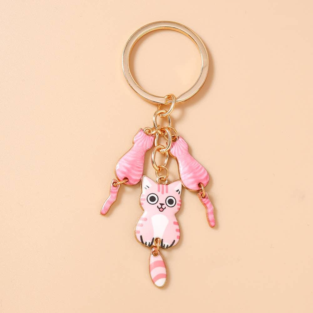 Cute Cartoon Cat Keychain