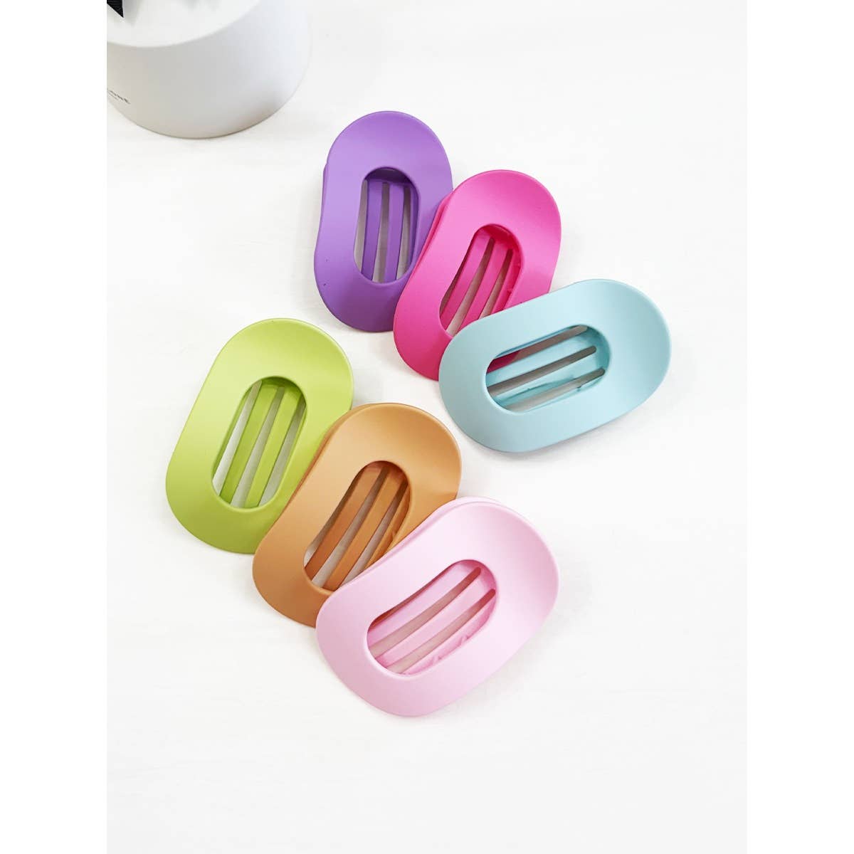 Playful Colors French Design Flat Hair Claw Clips