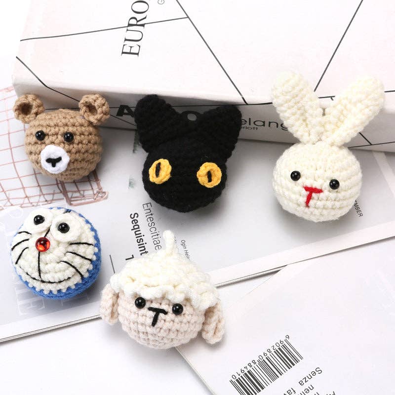 Cute Cartoon Animal Head Keychain Plush Accessories