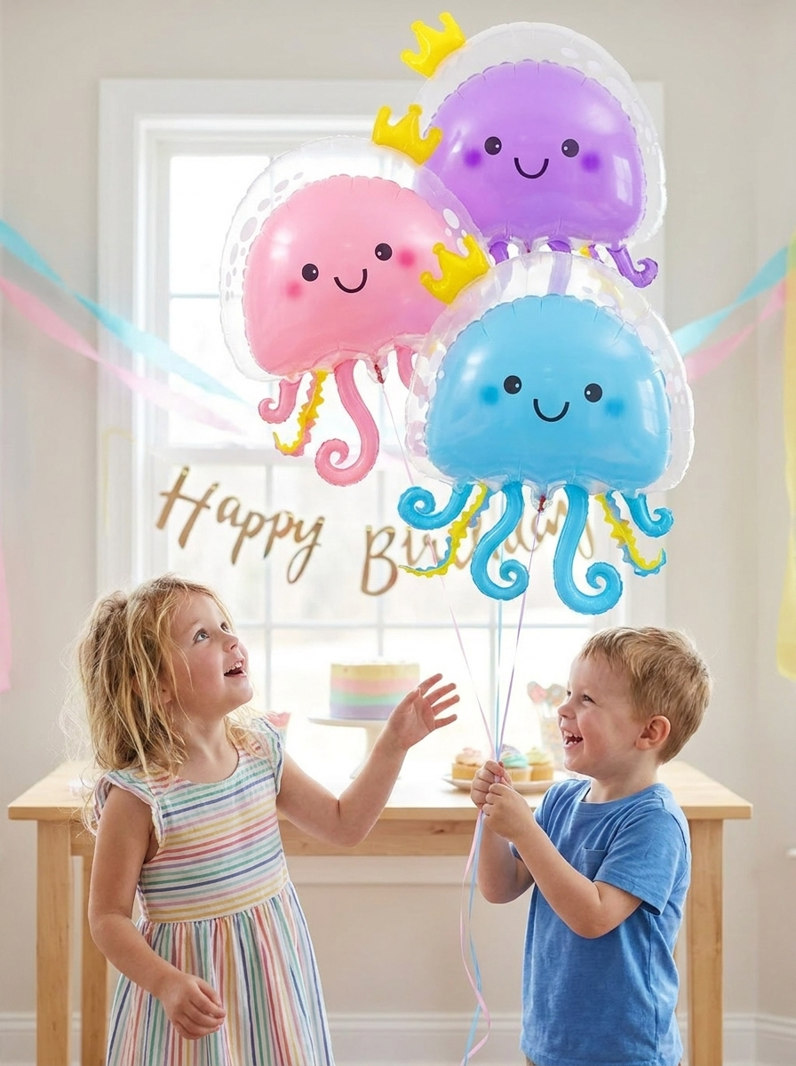 Cute Jellyfish Foil Balloon | Under the Sea Party Balloon