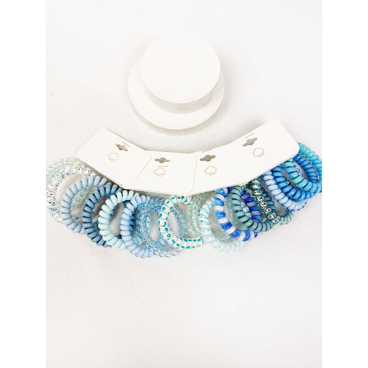 Mix of Blue Shades Spiral Hair Ties