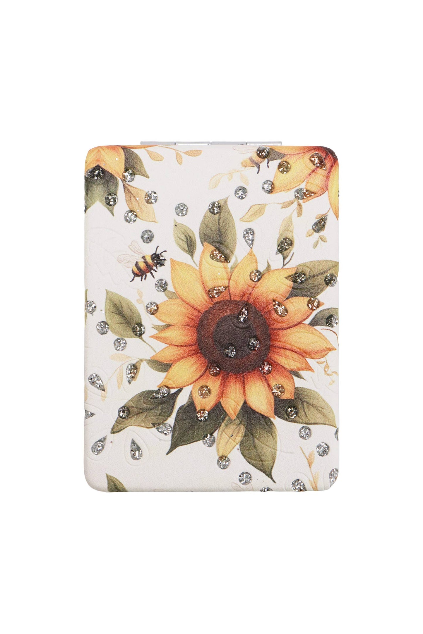 Glittery Sunflower Compact Mirror - 12 Pcs
