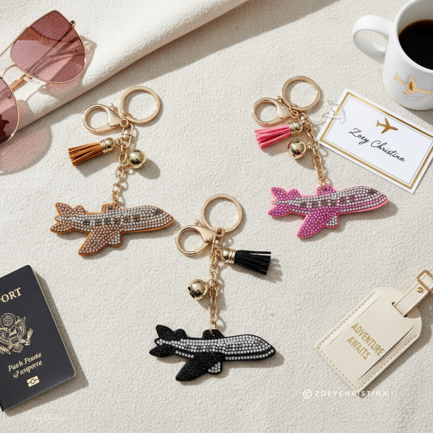 Airplane Bag Charm – Keychain for Flight Attendant