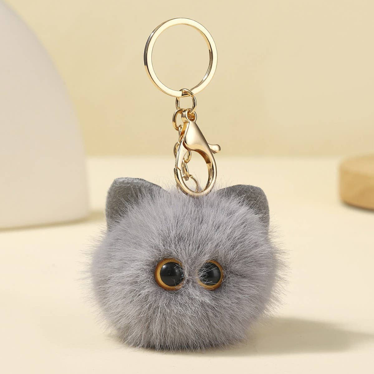 Cute Fluffy Cat Keychains in Multiple Colors for Gifts