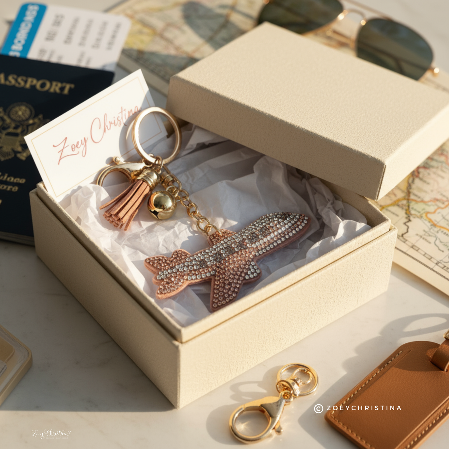 Airplane Bag Charm – Keychain for Flight Attendant