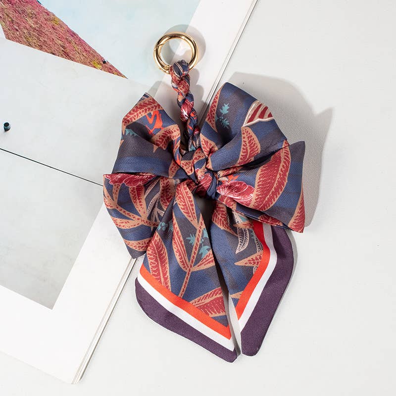 Stylish Fabric Woven Bow Bag Charm