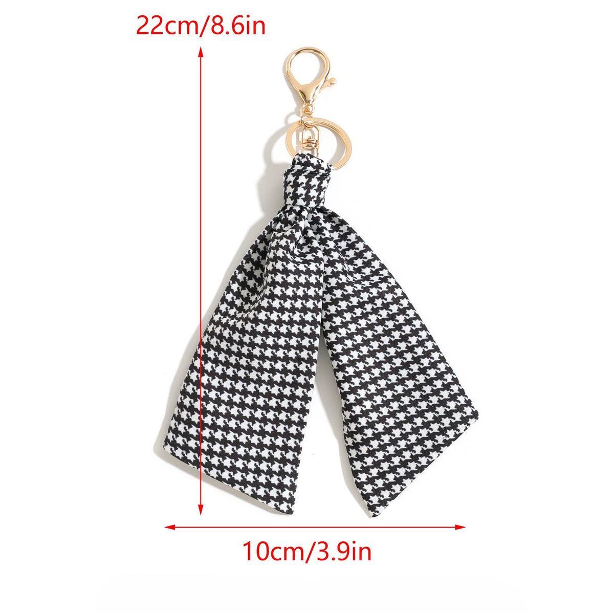 Houndstooth Scarf Bag Charm Keychain
