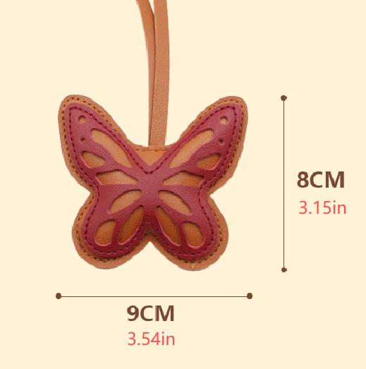 Hollow Cutout PU Leather Butterfly Bag Charm