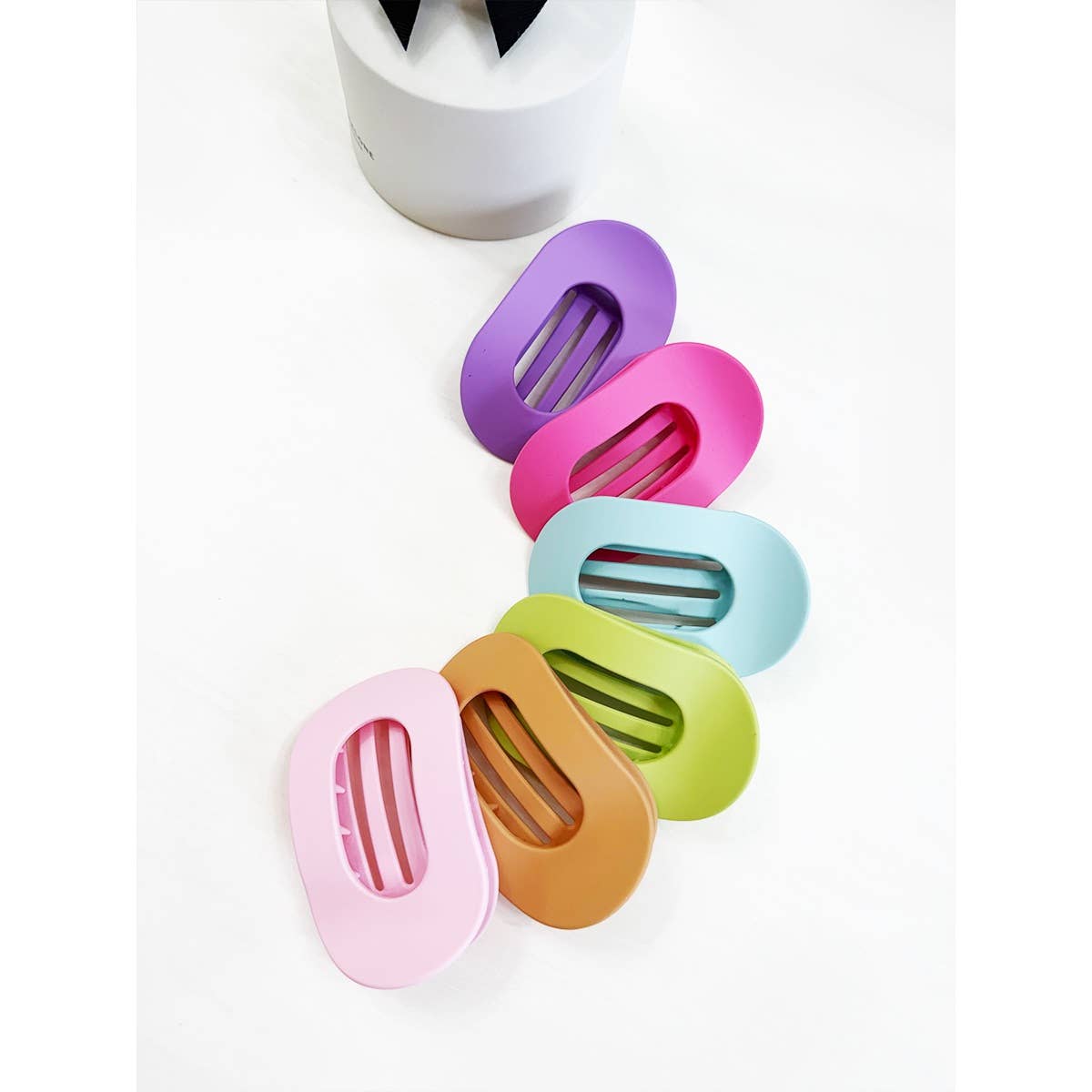 Playful Colors French Design Flat Hair Claw Clips